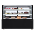 Pemberly Row 60" Refrigerated Bakery Display Case, Black Finish, 176 cu. ft. Capacity, Stainless Steel Frame, Curved Glass Design, Digital Temperature Control, Sliding Doors, Adjustable Shelves,