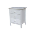 International Concepts Solid Wood Bedroom Nightstand with 3 Drawers in White