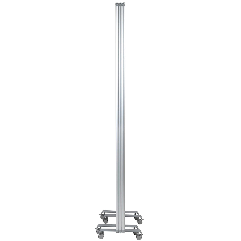 Flash Furniture Raisley 3-Section Mobile Magnetic Whiteboard and Cloth Partition, Rolling Dry Erase Board Room Divider, 72"H x 24"W