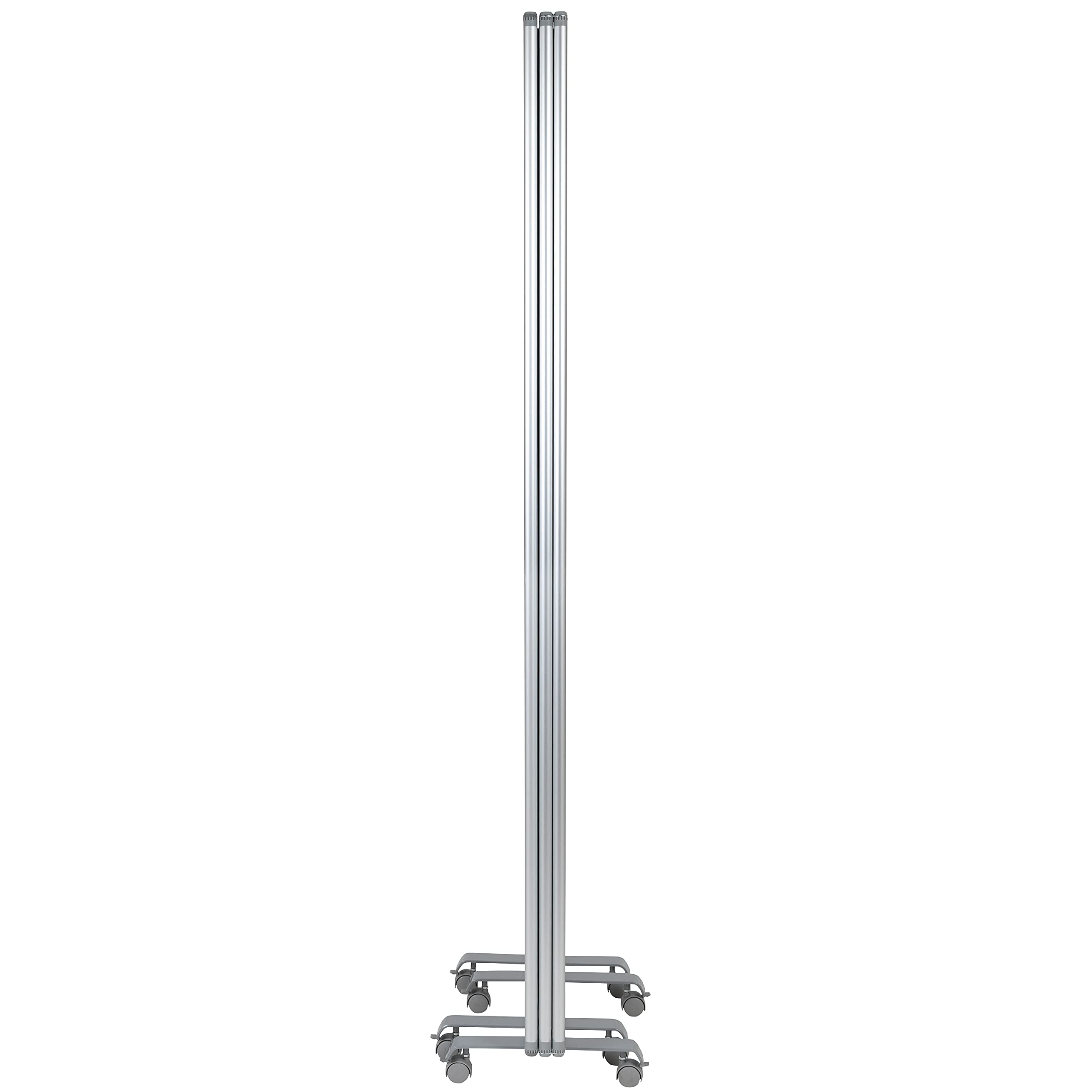 Flash Furniture Raisley 3-Section Mobile Magnetic Whiteboard and Cloth Partition, Rolling Dry Erase Board Room Divider, 72"H x 24"W
