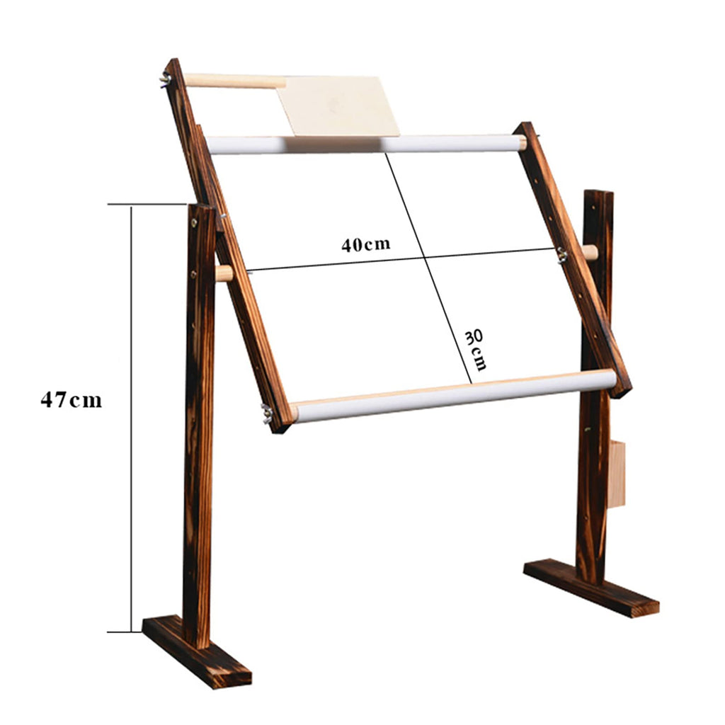 Cross Stitch Frame Solid Wood Cross Stitch Frame Adjustable Embroidery Stand,Rack Desktop Embroidery Floor Stand Handmade Tools 50 * 40cm