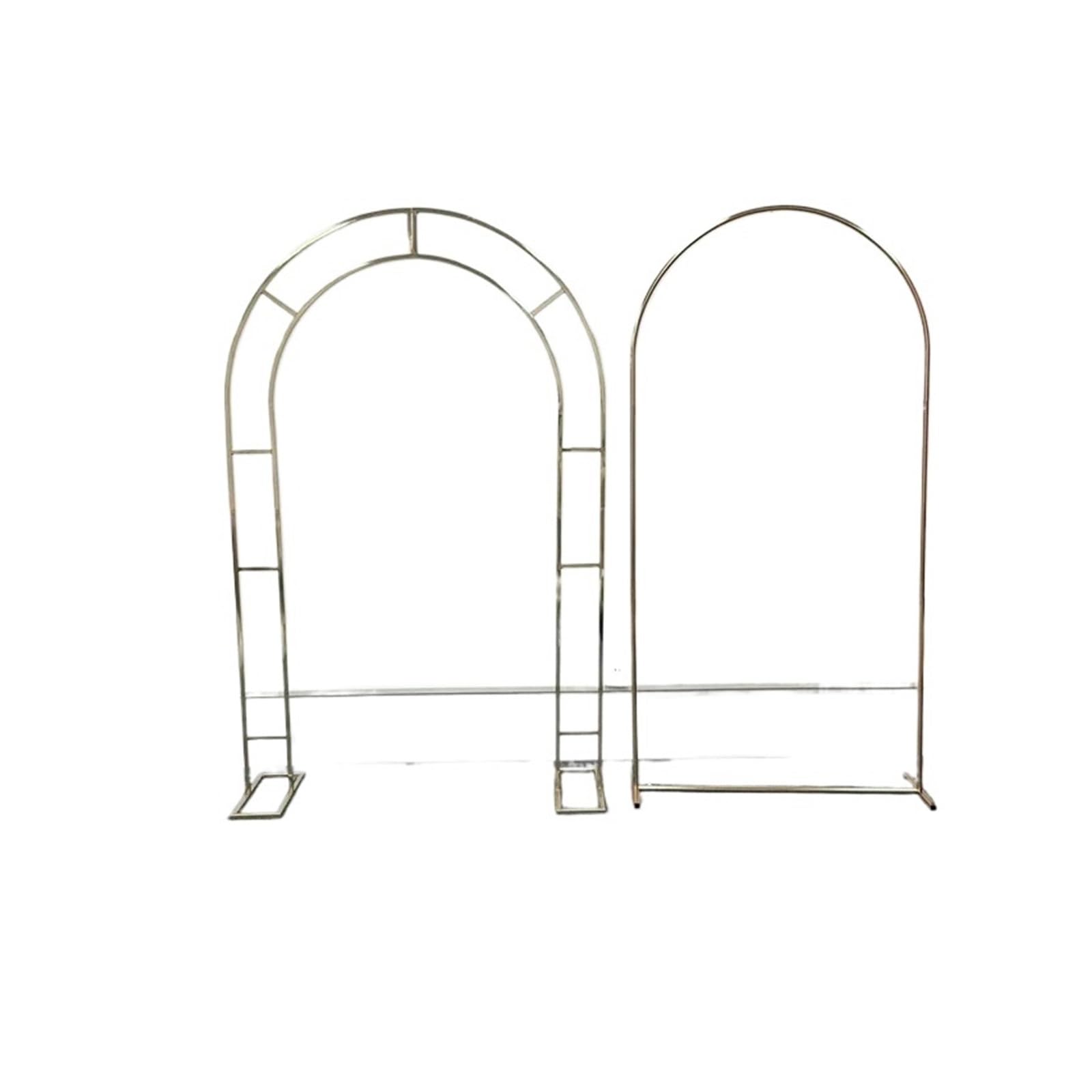 1/3 PCSGold-Plated Shiny Arch Screen Geometric Wedding Arch Frame Party Stage Decoration Backdrop Shelf(W 1M x H 2M 1PCS)