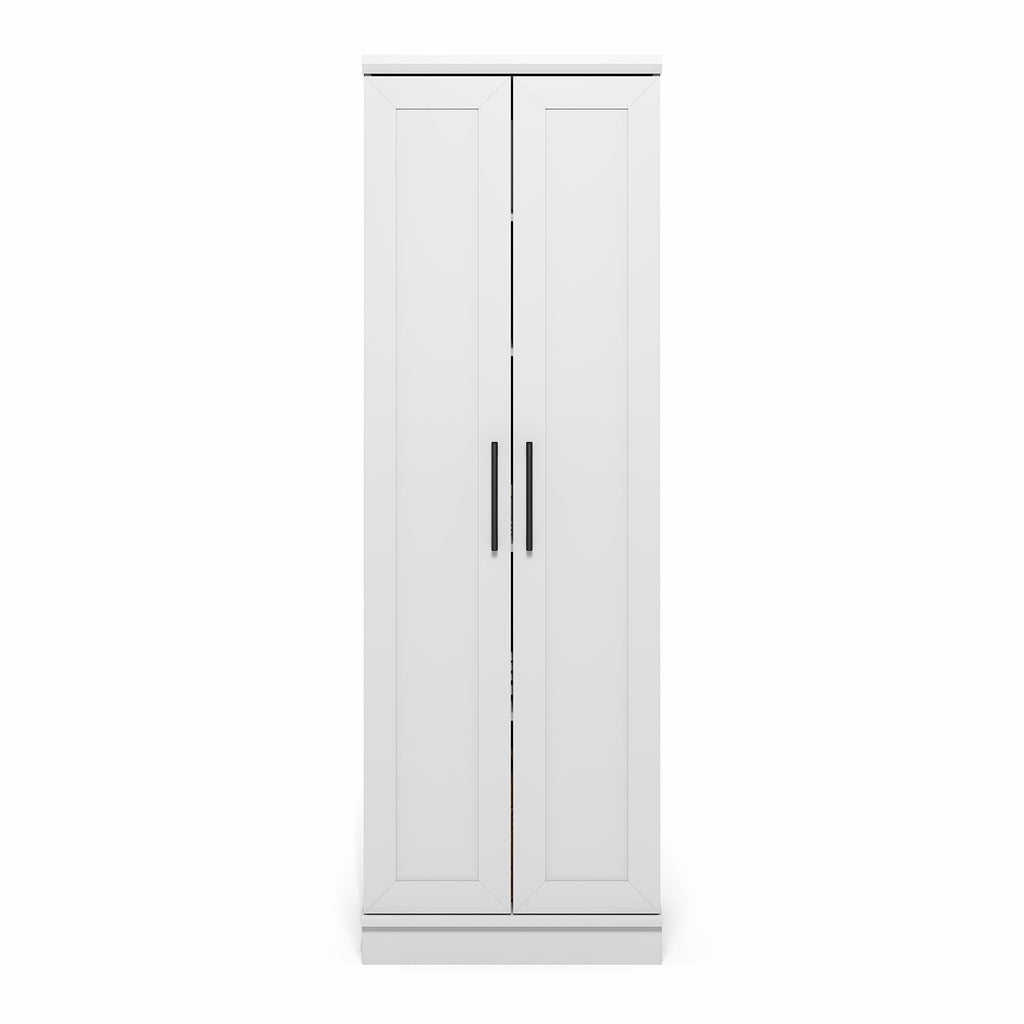 Furinno Robin Storage Cabinet, 5-Tier Pantry Cabinet with Adjustable Shelves, 23W with 2 Shaker-Doors, Kitchen Cabinet, Organization and Storage, for Pantry, Living Room, Home Office, White