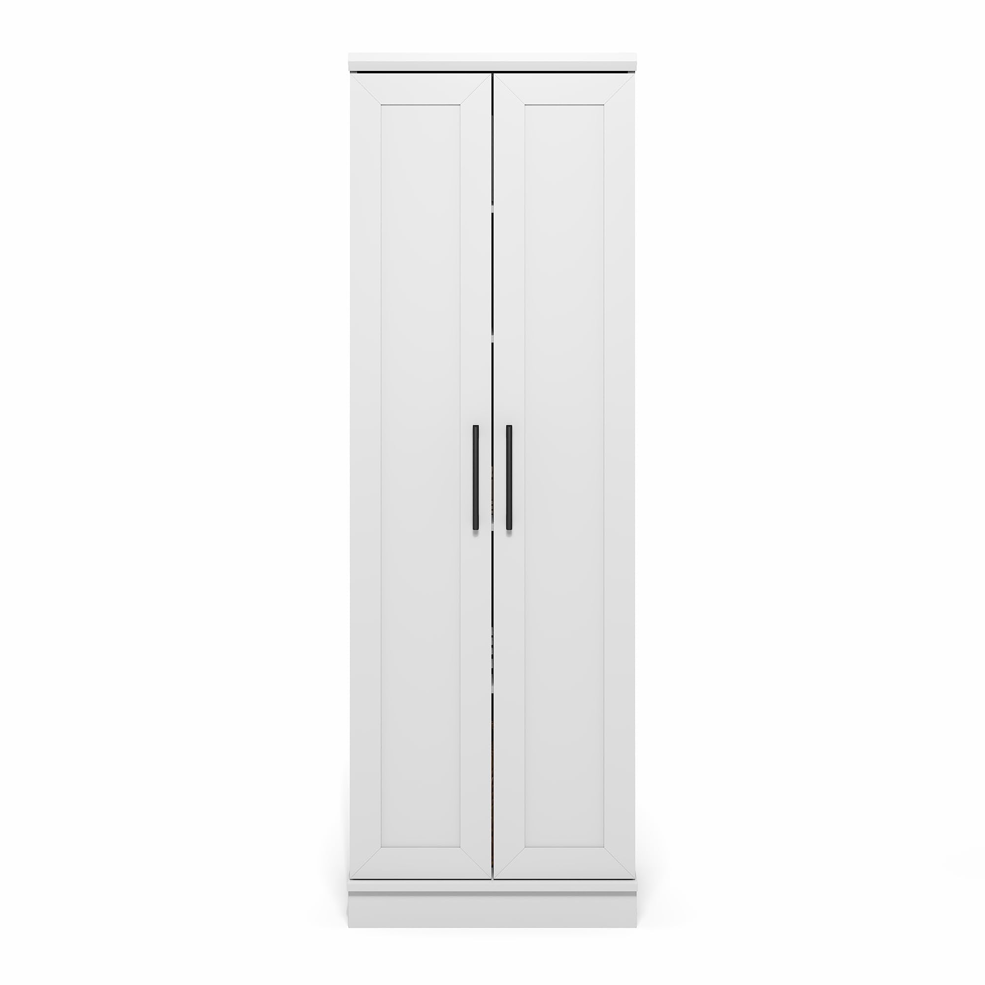 Furinno Robin Storage Cabinet, 5-Tier Pantry Cabinet with Adjustable Shelves, 23W with 2 Shaker-Doors, Kitchen Cabinet, Organization and Storage, for Pantry, Living Room, Home Office, White