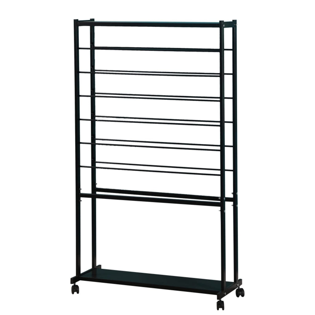 REMYS Craft Room Organiser Display Display Stand Craft Room Ribbon Holder, Floor Wrapping Paper Organizer/Large Storage Rack for Display Scarf Embroidery Rolls Sewing Cloth, Double Sided(Black)