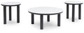 Signature Design by Ashley Xandrum Casual Faux Marble Occasional Table Set, Set of 3, Black & White