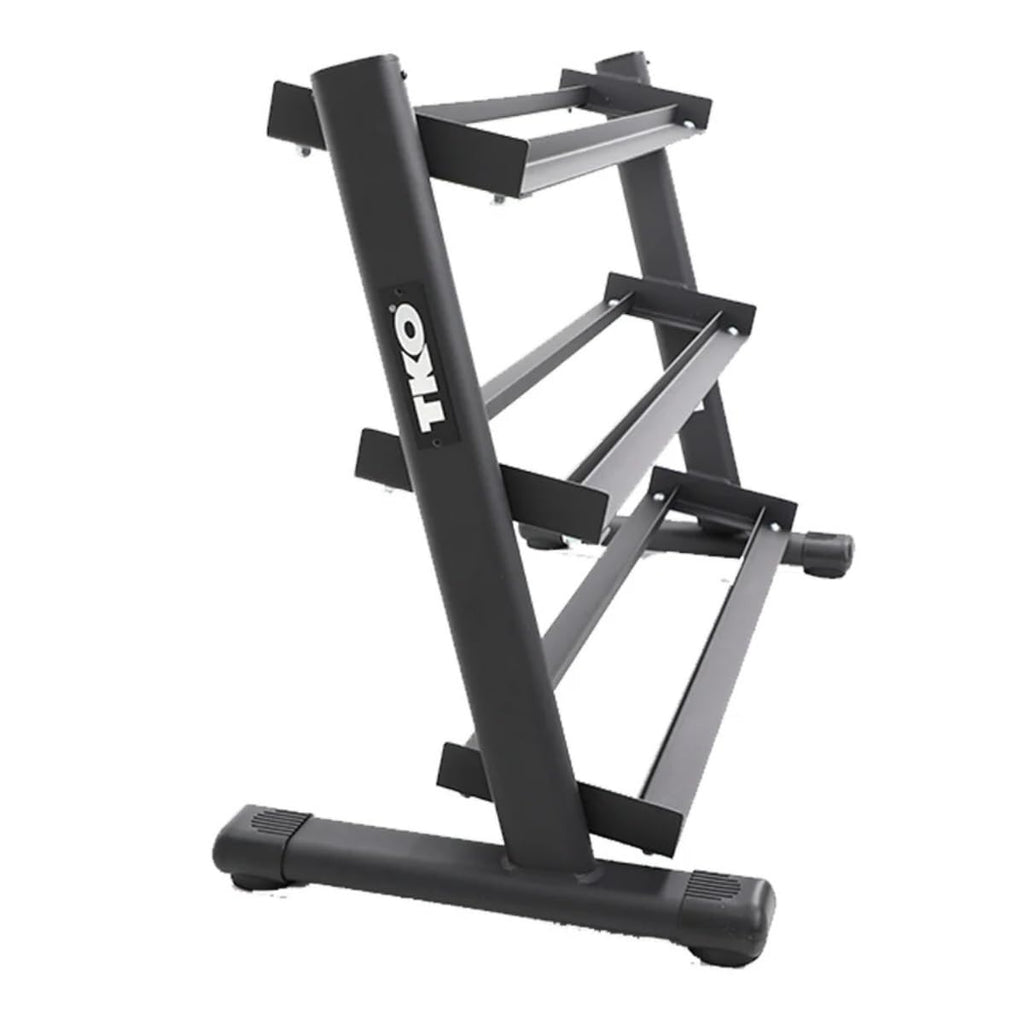 TKO 3-Tier Rail DB Rack Black (Dumbbells Sold Separately)