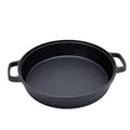 LI-GELISI Deepened flat-bottom cast iron frying pan, double-handle thickened uncoated old-fashioned iron pot, pancake and steak frying household multi-purpose large iron pot (25 inch)