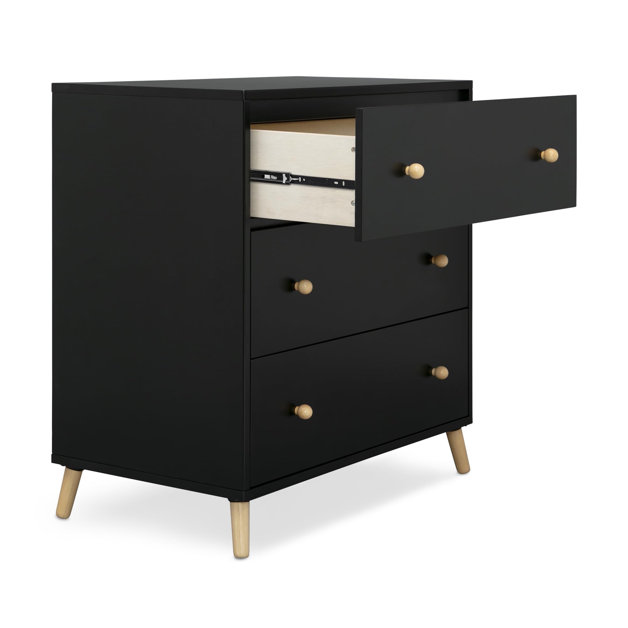 Delta Children Essex 3 Drawer Dresser with Interlocking Drawers, Ebony/Natural