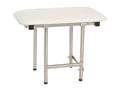 Seachrome 22" x 15" White Padded Cushion Folding Wall Mount Bench Shower Seat with Legs, ADA Compliant