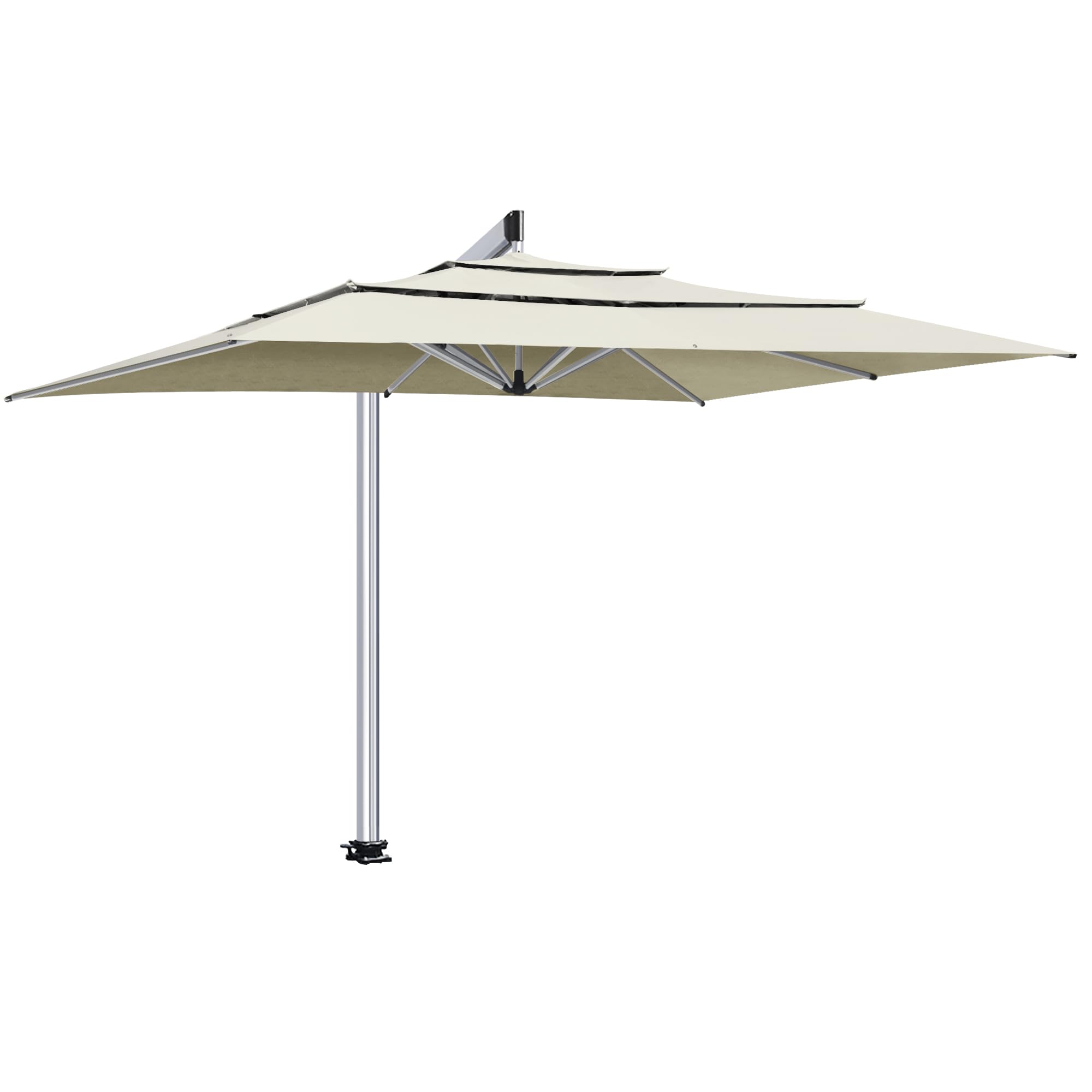 EliteShade USA Atlas 3-Tier 10x13FT Full Aluminum Cantilever Patio Umbrella for Outdoor restaurant Garden Courtyard Deck Pool and Marketing with Light,Natural