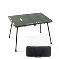 VRFTGHYJU Portable Folding Camping Table - Lightweight Aluminum Outdoor Table with Adjustable Legs for Picnic, Beach, and Fishing (Green)