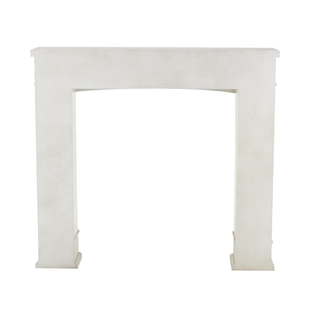 Deco 79 Wooden Fireplace Mantle Freestanding with Leaf Accents, 47" x 9" x 43", White