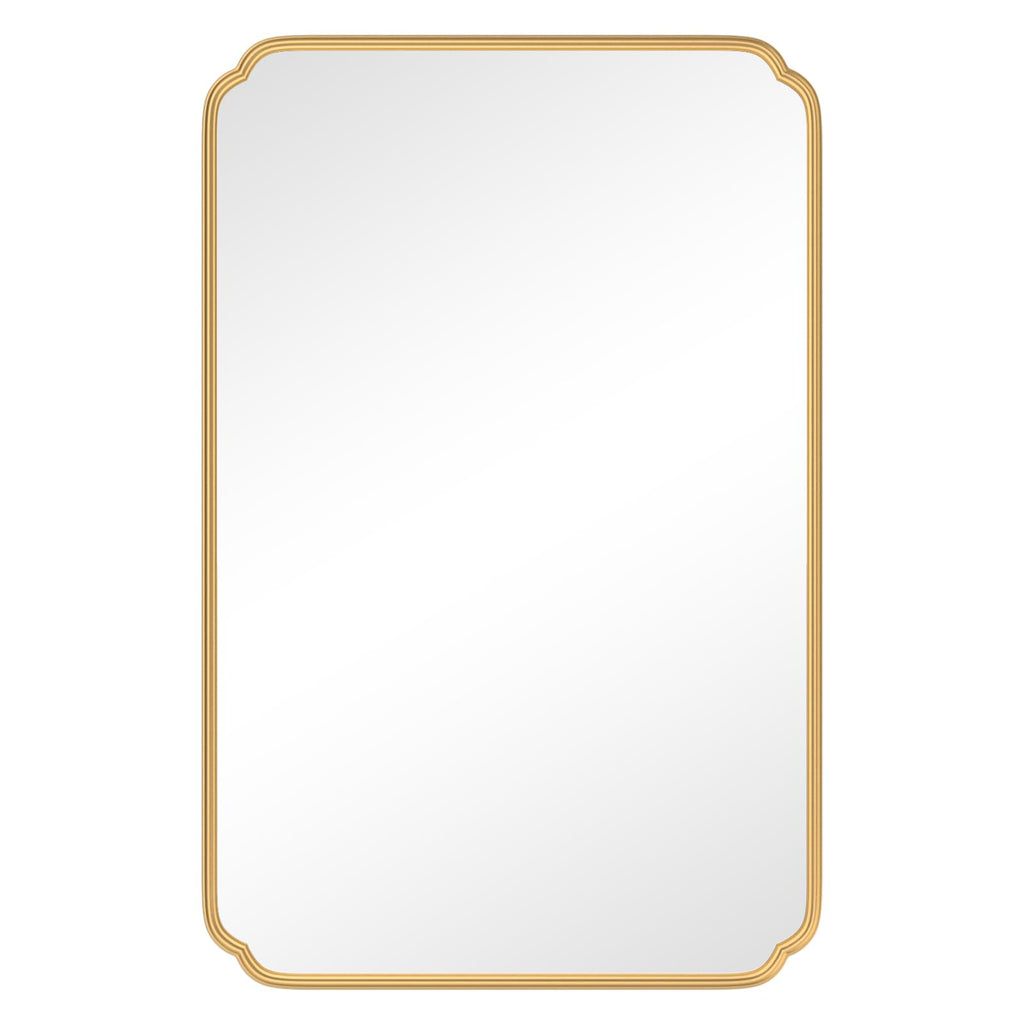 Ferytange 55X36 Inch Gold Metal Framed Bathroom Mirror for Wall, Large Rounded Rectangle Bathroom Vanity Mirror Farmhouse, Anti-Rust, Tempered Glass, Hangs Horizontally or Vertically