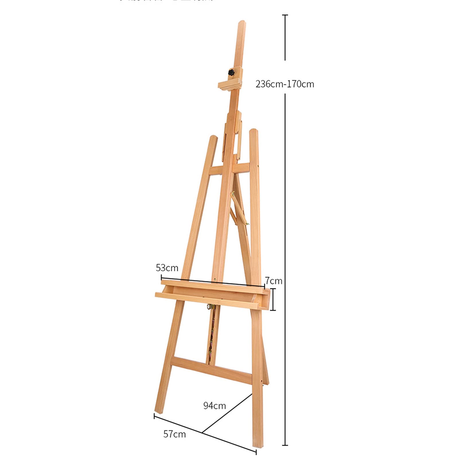 Tripod Easel, Adjustable Wood Artist Easel for Painting, Wooden A-Frame Studio Easel, Large Art Easel with Canvas Holder (B 57 * 170)