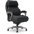 BOWERY HILL Faux Leather Modern Swivel Executive Office Desk Chair, Height Adjustable Upholstered Rolling Chair for Meeting Room, Comfortable Computer Chair for Home Office and Study Room, Black