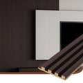 NovaGrid Board 4PCS Acoustic Wood Slat Wall Panels for Wall Decor and Ceiling 3D Fluted Sound Absorbing Panel Soundproof with Wood Finish 108"×6" (Walnut Brown)