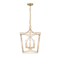 ML Lighting Tracy - 4 Light Pendant-21.9 Inches Tall and 15.87 Inches Wide-Painted Modern Gold Finish -Traditional Installation