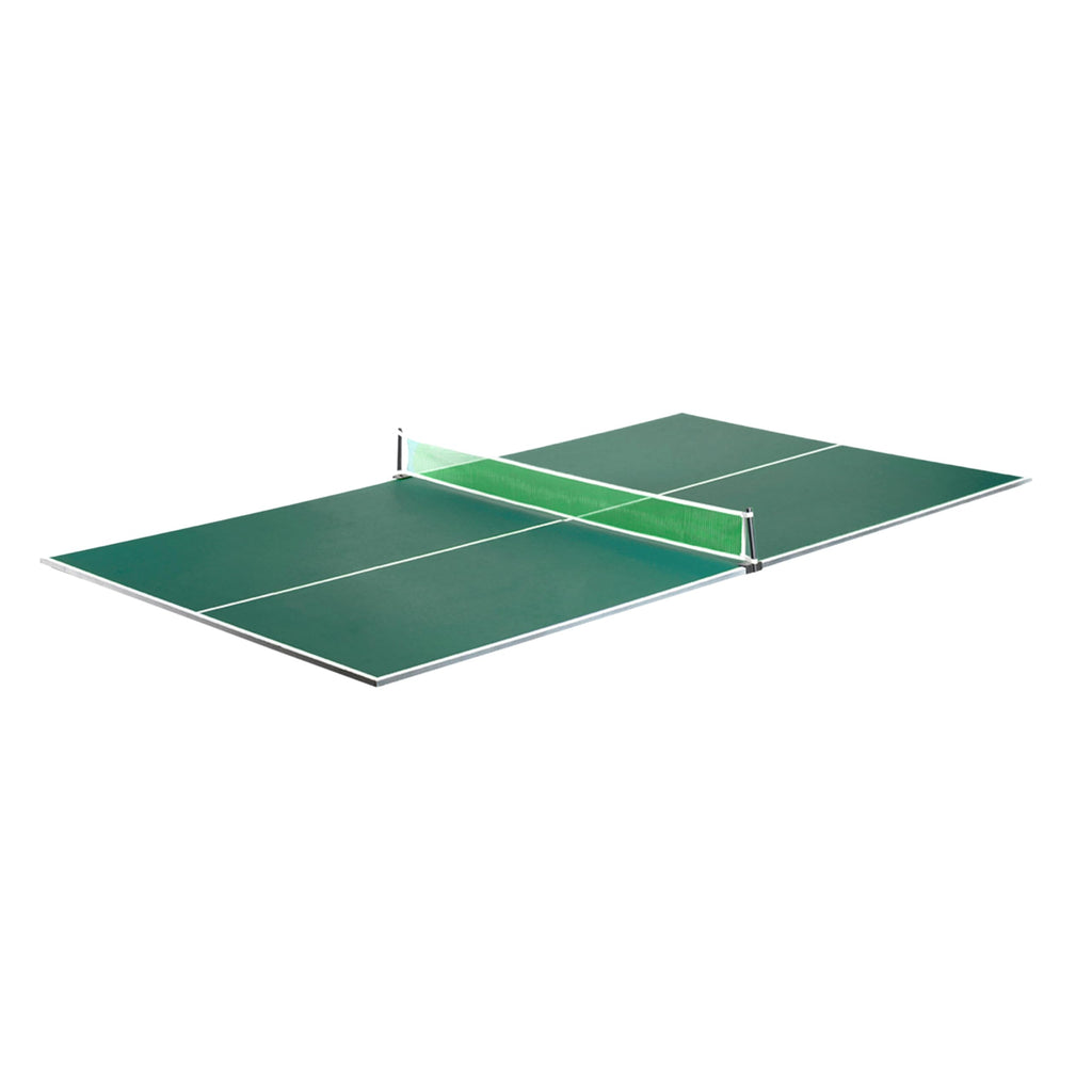 Hathaway 9 ft Quick Set Table Tennis Conversion Top – Regulation Sized, Foldable, Durable Engineered Surface, Protection Pads – Indoor Ping Pong Table Topper for Pool Table w/Net & Posts – Green