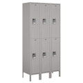 Salsbury Industries 62365GY-U Standard Metal Locker Double Tier 3 Wide 6 Feet High 15-Inch Deep Gray Unassembled,Grey