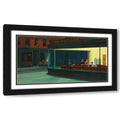 Hopper, Edward 40x26 Large Black Ornate Frame and Double Matted Museum Art Print Titled Nighthawks