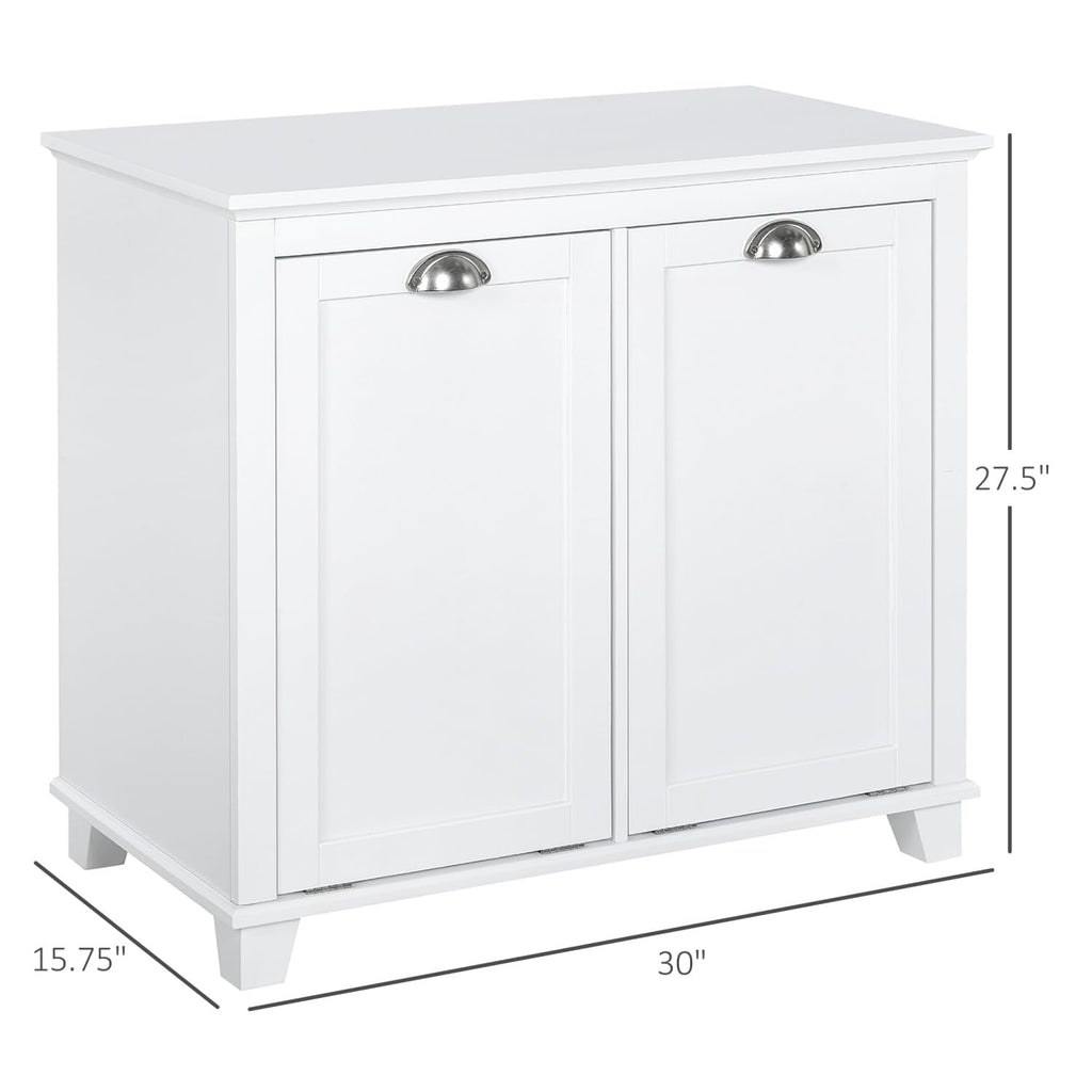 Geelife Tilt-Out Laundry Sorter Bathroom Cabinet, White - MDF White - Front Tilt Out Hamper - Bathroom, Design