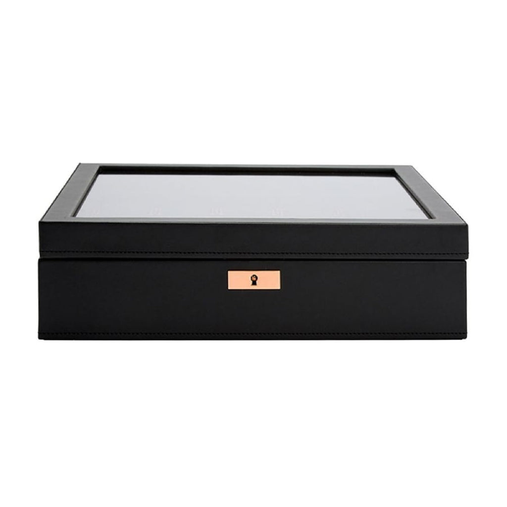 WOLF Axis 15-Piece Watch Box, Copper - Features 15 Watch Compartments, Lock and Key, Suspended Watch Cushions & Smart Watch USB Port