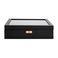 WOLF Axis 15-Piece Watch Box, Copper - Features 15 Watch Compartments, Lock and Key, Suspended Watch Cushions & Smart Watch USB Port