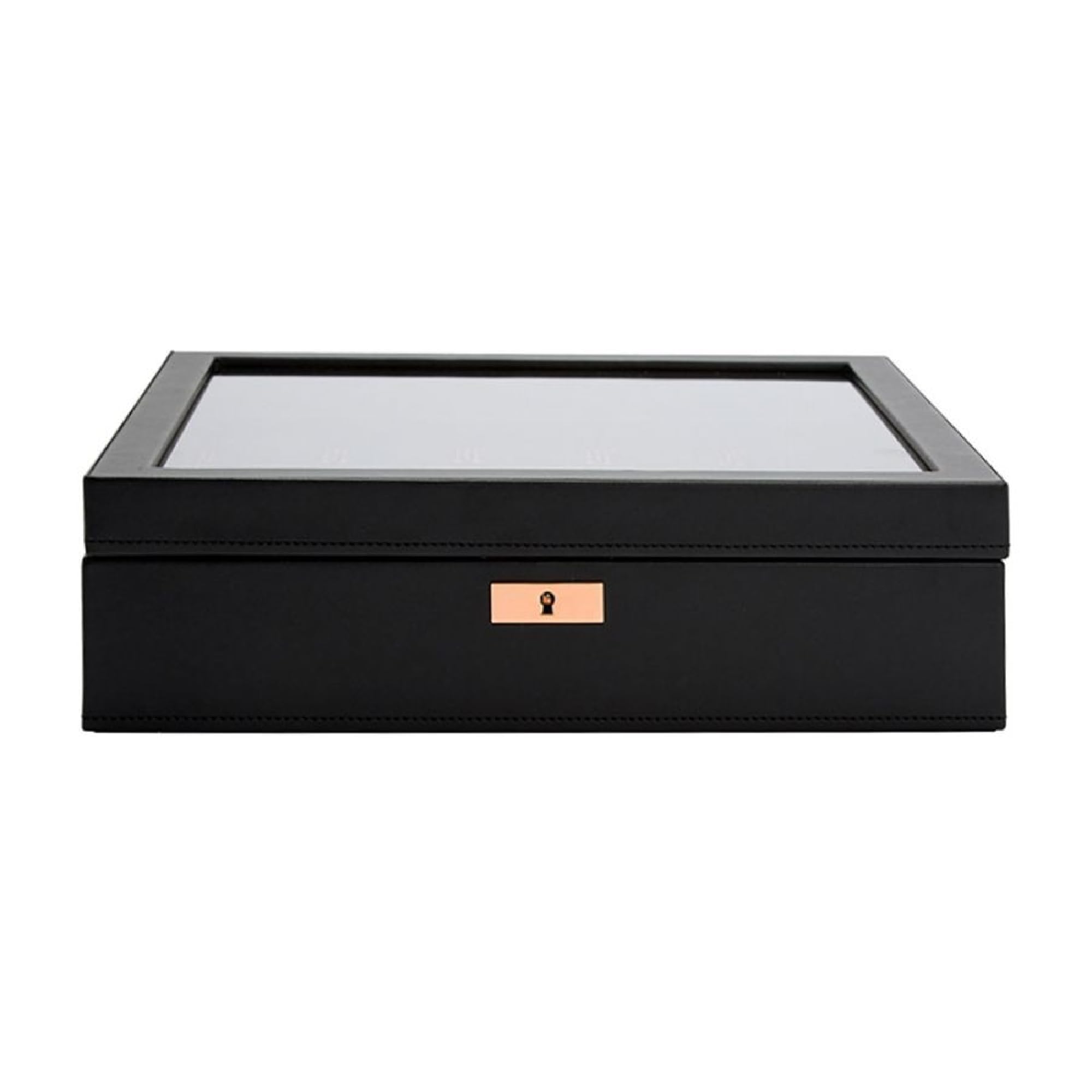 WOLF Axis 15-Piece Watch Box, Copper - Features 15 Watch Compartments, Lock and Key, Suspended Watch Cushions & Smart Watch USB Port