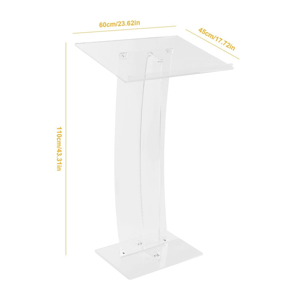 KrrNFYSG Acrylic Podium Stand 43.31 in Pulpit Desk Clear Lectern for Churches Floor-Standing Hostess Stand Portable Reception Podiums Table