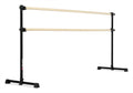 VITA Barre Portable Freestanding Double Ballet Barre, Prodigy, 8 Ft Bars, Black | Adjustable Height, USA Made, Home or Gym Exercise Equipment for Kids & Adults | Dance, Fitness, Pilates