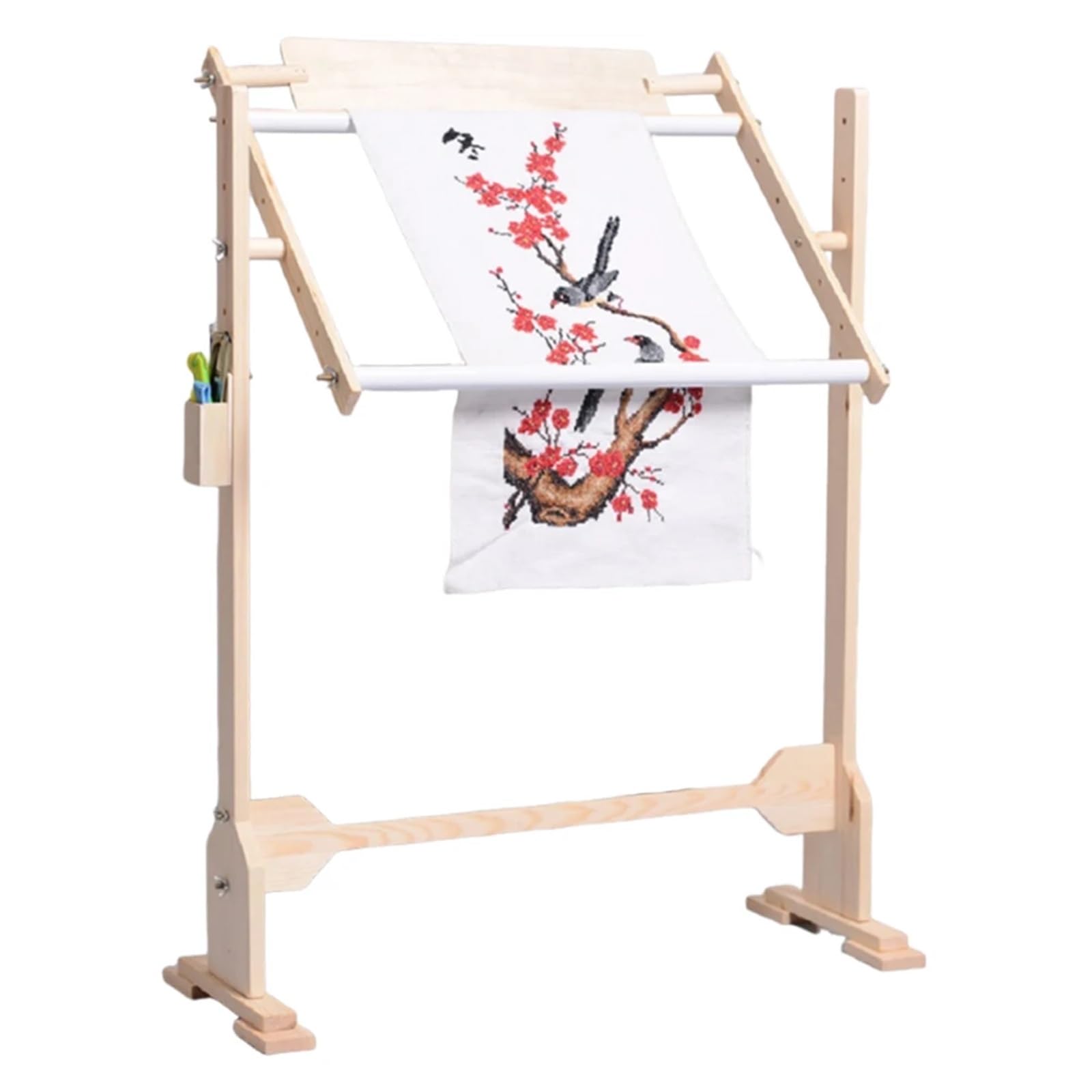Cross Stitch Frame Wooden Cross Stitch Frame Height Adjustable Embroidery Rack Stand for Stitching Sewing Craft(US 6)