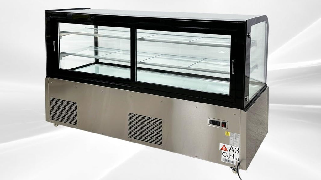 Refrigerated Bakery Display Cooler Case for Pastry Deli Curved 72" Wide Cooler Glass Display Curve Case Refrigerator - Commercial NSF UL ETL CW-570R