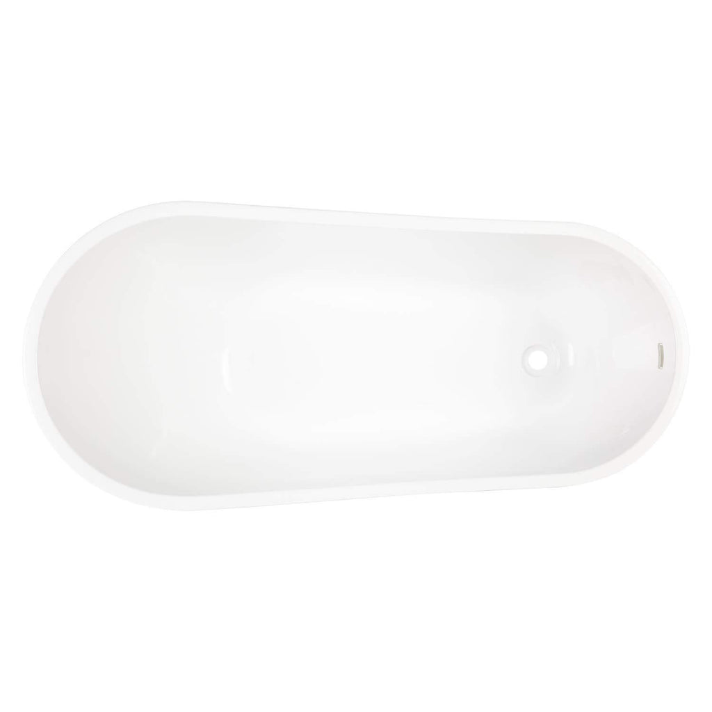 Signature Hardware 483535 Sheba 66" Acrylic Soaking Slipper Freestanding Tub with Integrated Drain and Overflow