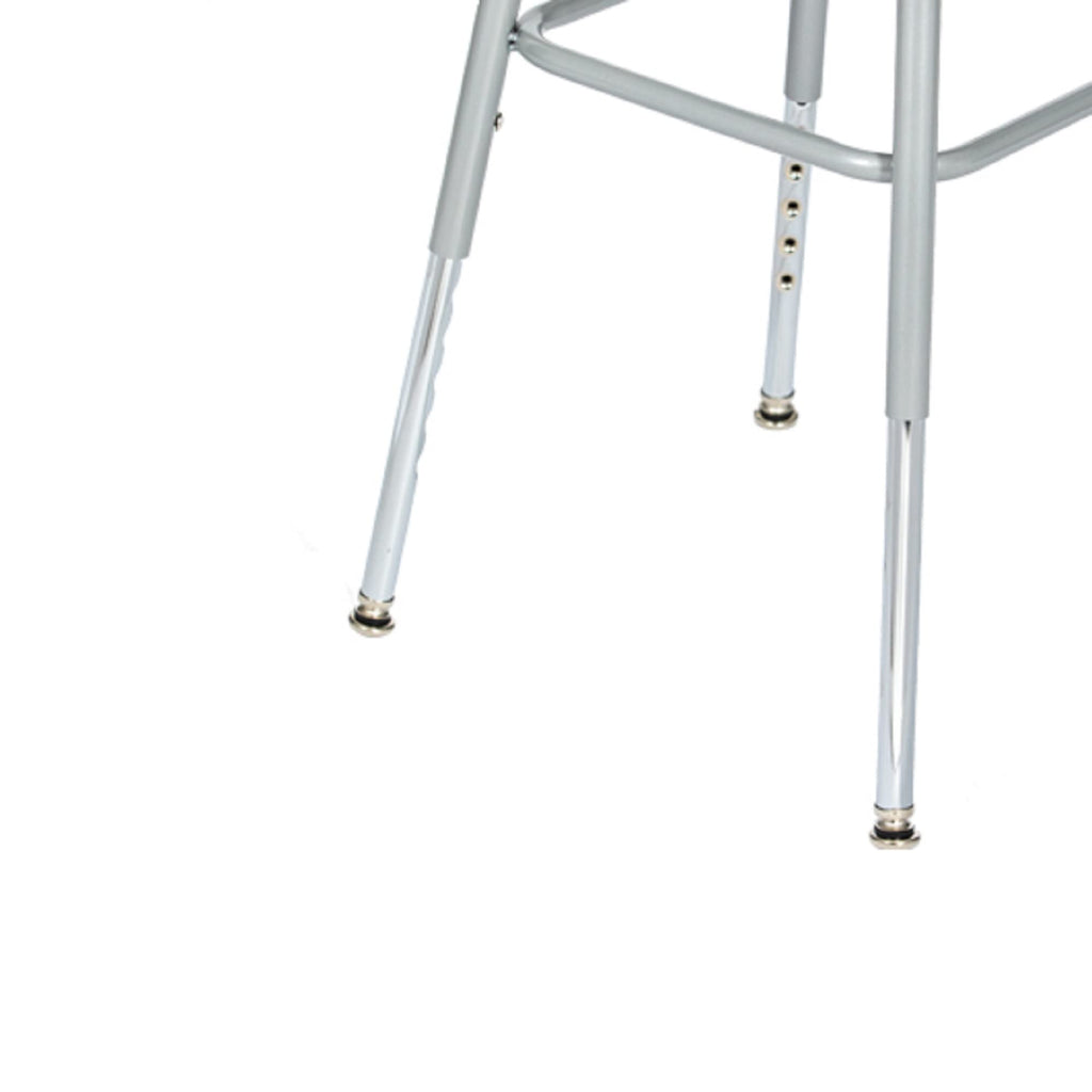 OEF Furnishings OEF6330HB/2 Premium Commercial-Grade All-Purpose Square Stool with Backrest (Height-Adjustable, 30–38 inch Range, Gray Frame, Masonite Wood Seat, 2-Pack)