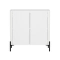 Manhattan Comfort Abbey Accent Cabinet with Doors, Tray Top Design and Adjustable Shelves, Sleek Modern Storage Furniture for Dining Area, Living Room Entryway, White