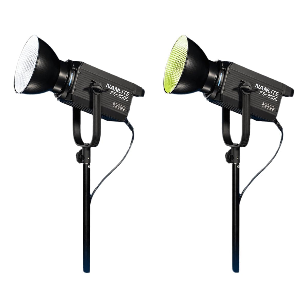 NANLITE FS-300C 300w RGB Studio Spotlight, 2700K-7500K, APP Control,Led Video Light Bowens Mount for Photography, Videography,Live Streamer,Content Creation