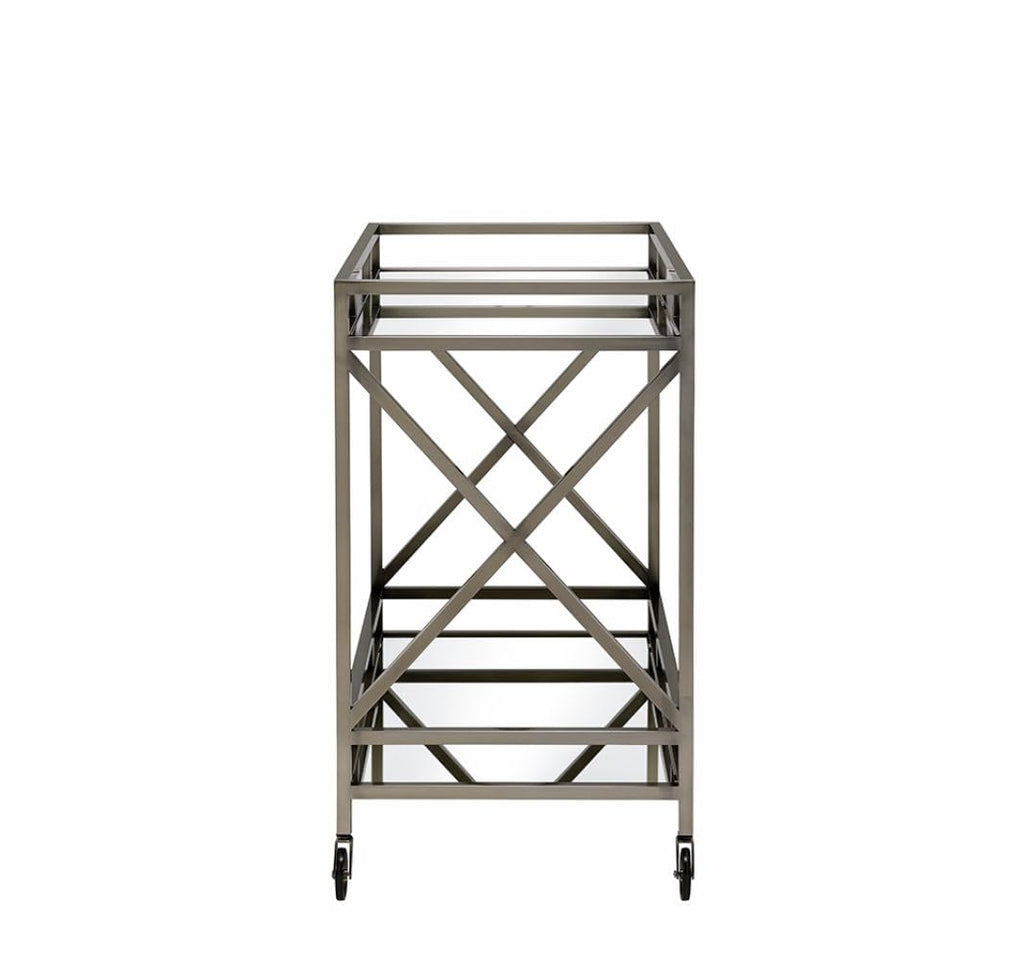 Mirrored Antique Gold Serving Cart