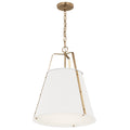 Kichler Etcher 2-Light Pendant Light Fixture with Etched Painted White Glass Diffuser, Kitchen Island Hanging Light in White and Champagne Bronze (22.5" x 18"), 52711WH