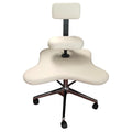 Adjustable Kneeling Office Chair with Support, Ergonomic Meditation Desk Chair for Neck & Pain Relief, Caster Rolling Chair(White)