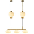 KCO Lighting Modern Gold White Glass Pendant Light Contemporary Brass Kitchen Island Pendant Light Fixture 3 Light Linear Pendant Lighti Modern Globe Linear Chandelierng