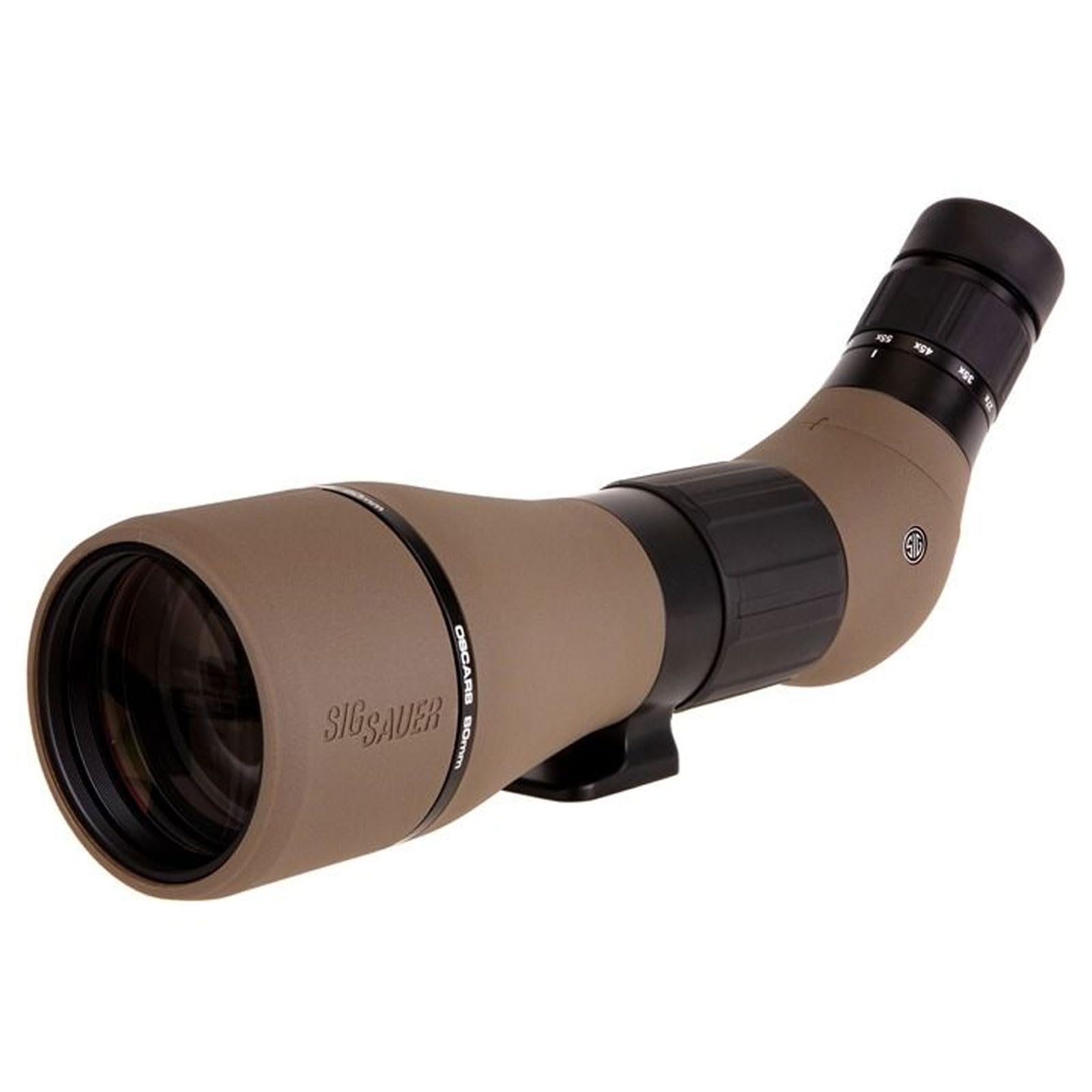 Sig Sauer OSCAR8 27-55x80mm Tactical Hunting Durable Lightweight Waterproof Fogproof 15 Inch Adjustable Aluminum Angled Monocular Spotting Scope | Neoprene Cover Included