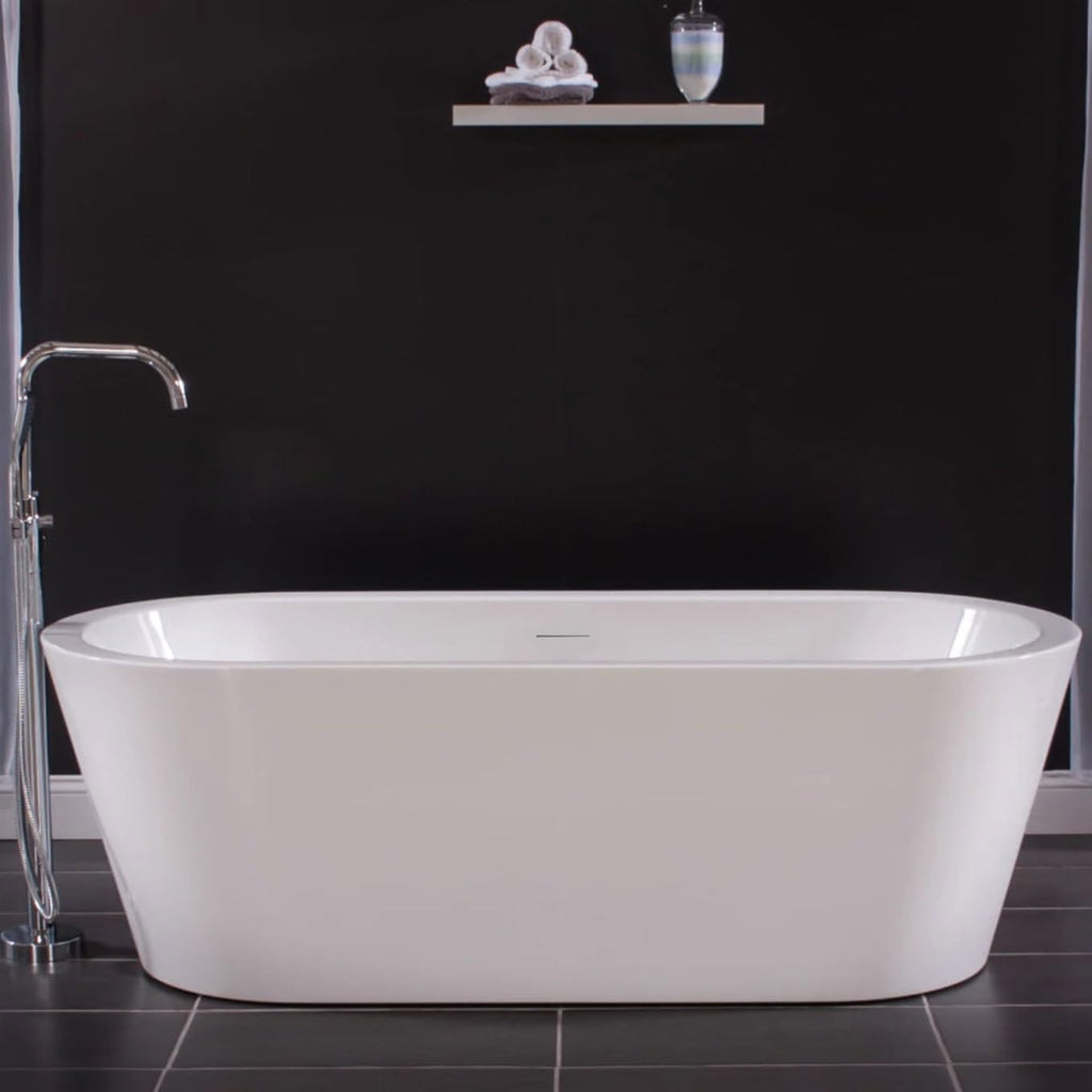 Miseno MNO7132SFSO 71" Free Standing Acrylic Soaking Tub with Center Drain - White