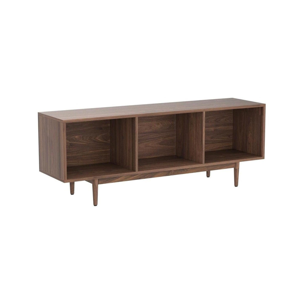 Maykoosh French Record Storage Console - Adjustable Rustic Cabinet for Vinyl & Media Large/Walnut
