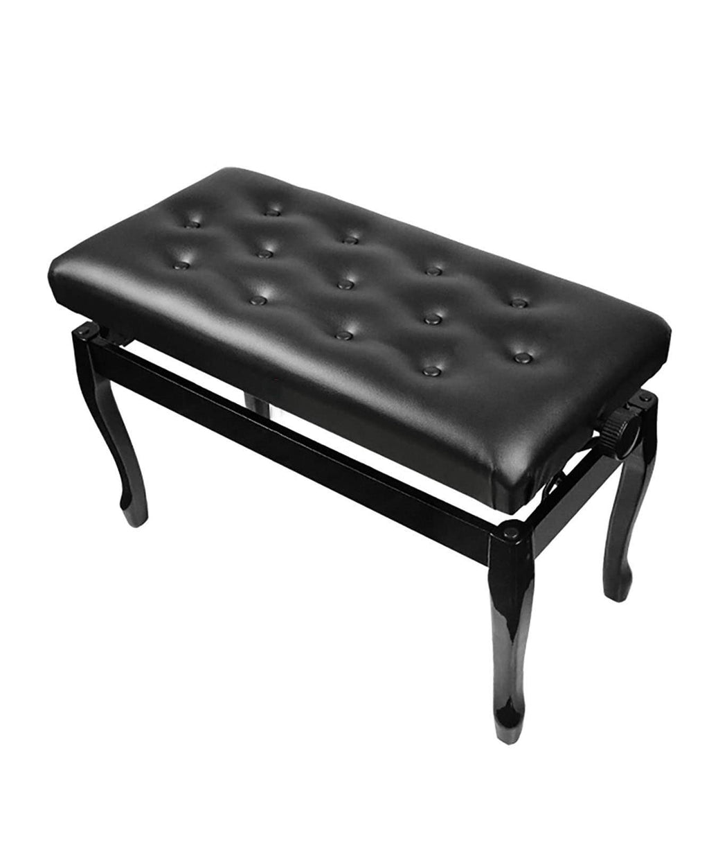 Deluxe Leather Piano Bench with Solid Wood Construction Keyboard Bench Vanity Stool 76 X 35 X 49Cm Black/Brown Color Options Comfortable Seating for Pianists and Musician
