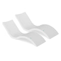 Ledge Lounger - Signature Chaise - Inside Pool & Sun Shelf Lounge Chair - Designed for Shallow Shelves Up to 9” - Compatible with All Pool Types - Poolside & Sun Deck Tanning - Set of 2 - White