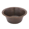 Premier Copper Products BR16DB2 16-Inch Universal Round Hammered Copper Bar Sink with 2-Inch Drain Size, Oil Rubbed Bronze