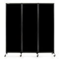 Upgrade Version Room Partition and Divider, Freestanding Rolling Dividers with Wheels,Office Privacy Screen Divider Wall,Classroom Felt Dividers,6'L* 6'7"H,3 Panel,Black