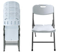 BTEXPERT White Folding Chair Steel Frame Commercial Heavy Duty Foldable Chair Portable HDPE Plastic Seat Event Chair for Indoor Outdoor Wedding Party Picnic Kitchen Dining Church School Set of 12