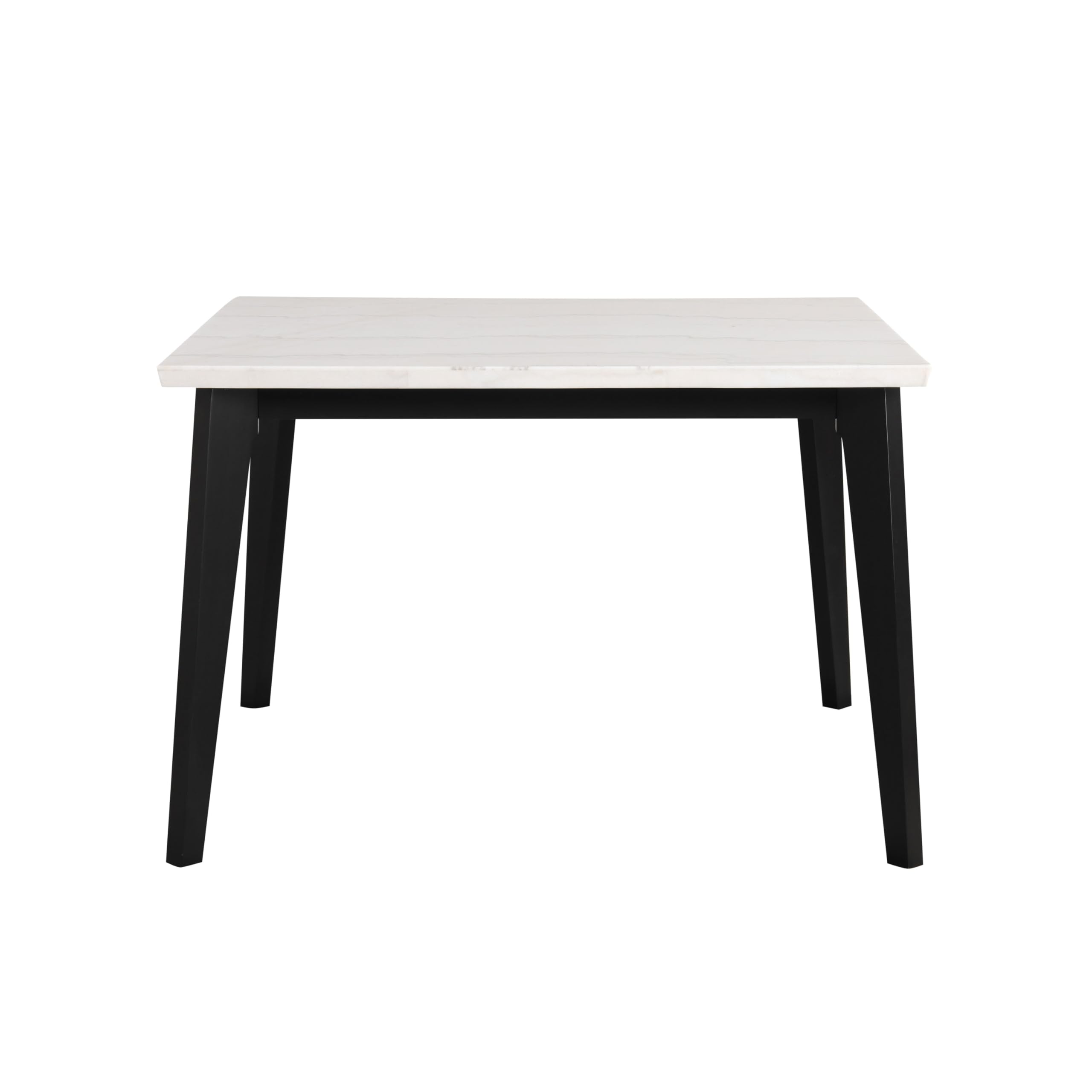 Furniture of America Isolde Contemporary 54-inch Marble Top Square Counter Height Dining Table with Tapered Legs, Easy Assembly for Home Kitchen, Living Room, Dinettes, Black and White